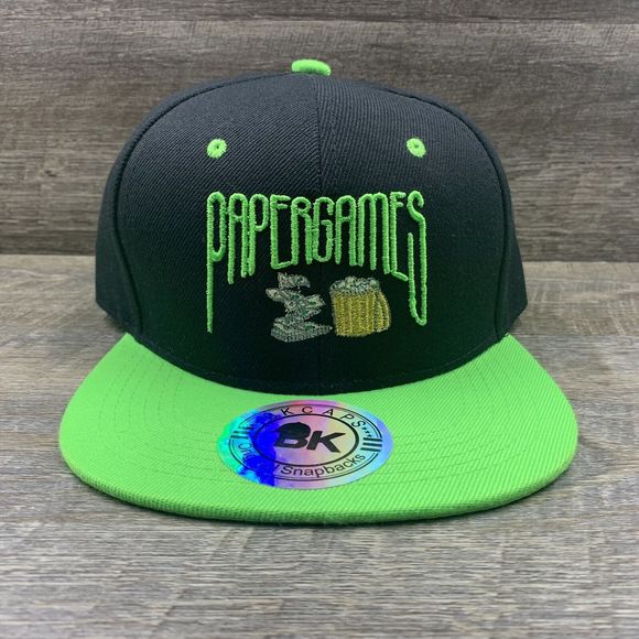 PAPERGAMES PGC Hat Baseball Ball Cap Adjustable SNAPBACK Flat Bill Embroidered - Picture 4 of 9